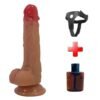 16,2 cm Ultra Gerçekçi Dokulu Melez Belden Bağlamalı Vantuzlu Dildo Penis – Ivita