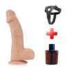 22 cm Realistik Vantuzlu Belden Bağlamalı Anal Vajinal Dildo Penis