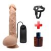 24 cm Titreşimli Realistik Belden Bağlamalı Vantuzlu Dildo Penis - Jason