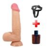 Belden Bağlamalı 21,8 cm Kıkırdak Yapılı Çift Katmanlı Gerçekçi Dildo Penis