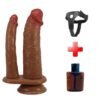16 cm Vantuzlu Çift Taraflı Realistik Melez Belden Bağlamalı Penis – Goran