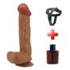 26 cm Ten Dokulu Gerçekçi Belden Bağlamalı Dildo Penis – Bergrisi