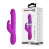 USB Şarjlı 12 Titreşim, 4 Rotasyon ve 4 İleri Geri Hareket Fonksiyonlu Mor Rabbit Vibratör - Reese