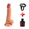 19 cm Realistik Dokulu Ten Rengi Belden Bağlamalı Vantuzlu Dildo Penis – Dana