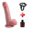 21,5 cm Ultra Gerçekçi Melez Belden Bağlamalı Vantuzlu Dildo Penis – Nexor