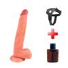 24 cm Realistik Dokulu Ten Rengi Belden Bağlamalı Vantuzlu Dildo Penis – Rio